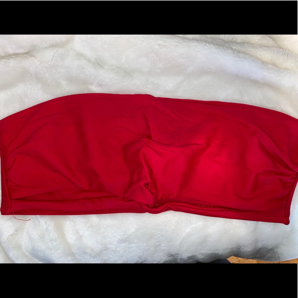 Strapless Red Bikini Top